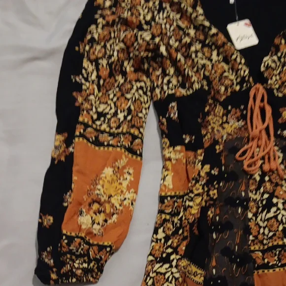 Free People Floral Black and Orange Dress S NWT - Picture 7 of 8